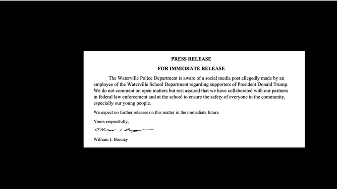 Waterville Police released a statement after teacher JoAnna St. Germain shared disturbing anti-Trump posts on Facebook. (Credit: Waterville Police Department)
